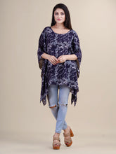 Navy blue & Grey animal print kaftan