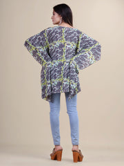Grey & Green Printed Kaftan Tunic