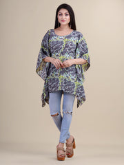 Grey & Green Printed Kaftan Tunic