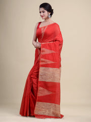 Red  & Golden   Handloom  saree