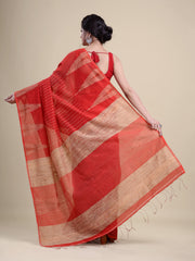Red  & Golden   Handloom  saree
