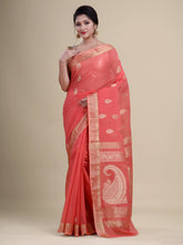 Pink & Golden  Silk Handloom  saree