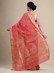 Pink & Golden  Silk Handloom  saree