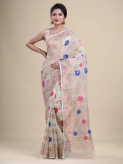 Green & Golden Cotton Jamdani Saree