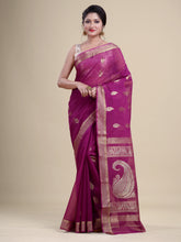 Purple & Golden  Silk Handloom  saree