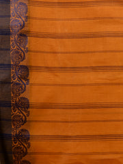 Mustard Yellow & Blue  pure cotton  taant saree