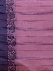 Purple & Blue pure cotton  taant saree