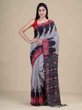 Grey & Black Pure Cotton Handloom Saree
