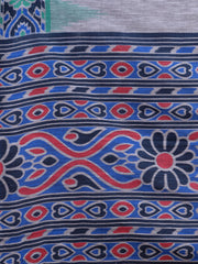 Pink & Grey Pure Cotton Handloom Saree