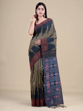 Green & Grey Pure Cotton Handloom Saree