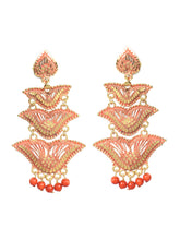 Pink & Gold-toned Heart shaped Chandbalis