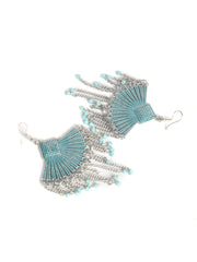 Sea- Green & Silver Drop Earrings