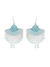 Sea- Green & Silver Drop Earrings