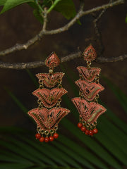 Pink & Gold-toned Heart shaped Chandbalis