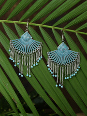 Sea- Green & Silver Drop Earrings