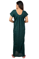 Green  pure cotton floral nighty