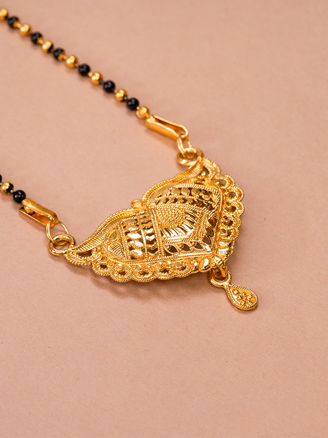 Black & Golden Beads pendant Mangalsutra.