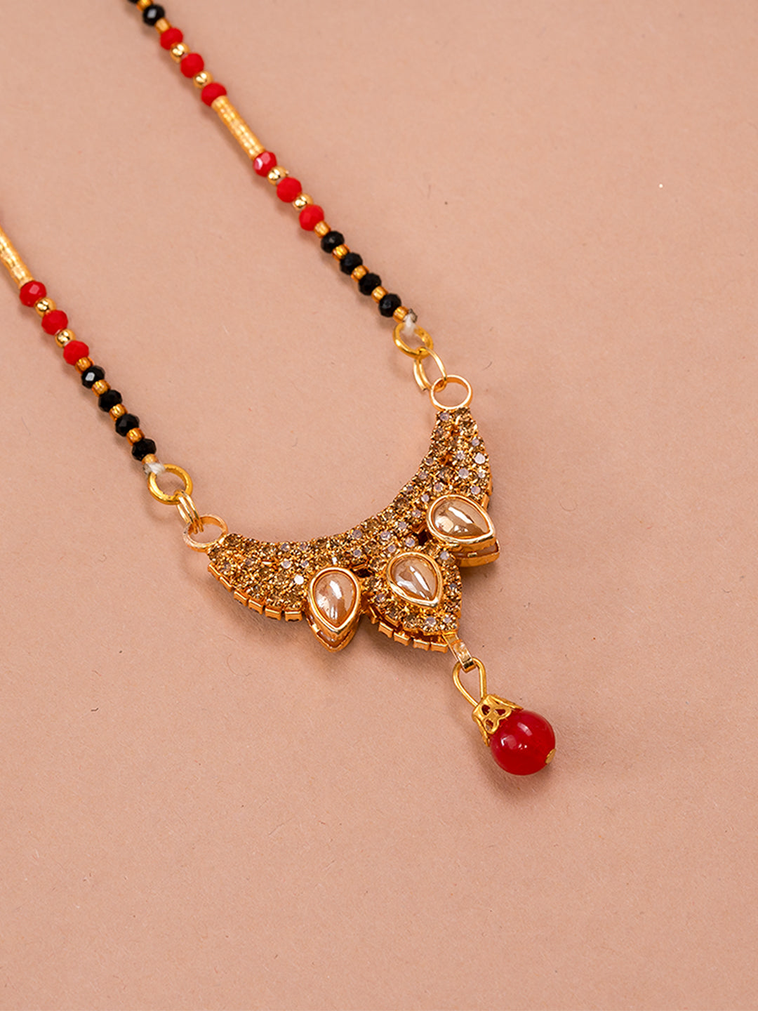 Black & Golden Beads pendant Mangalsutra.