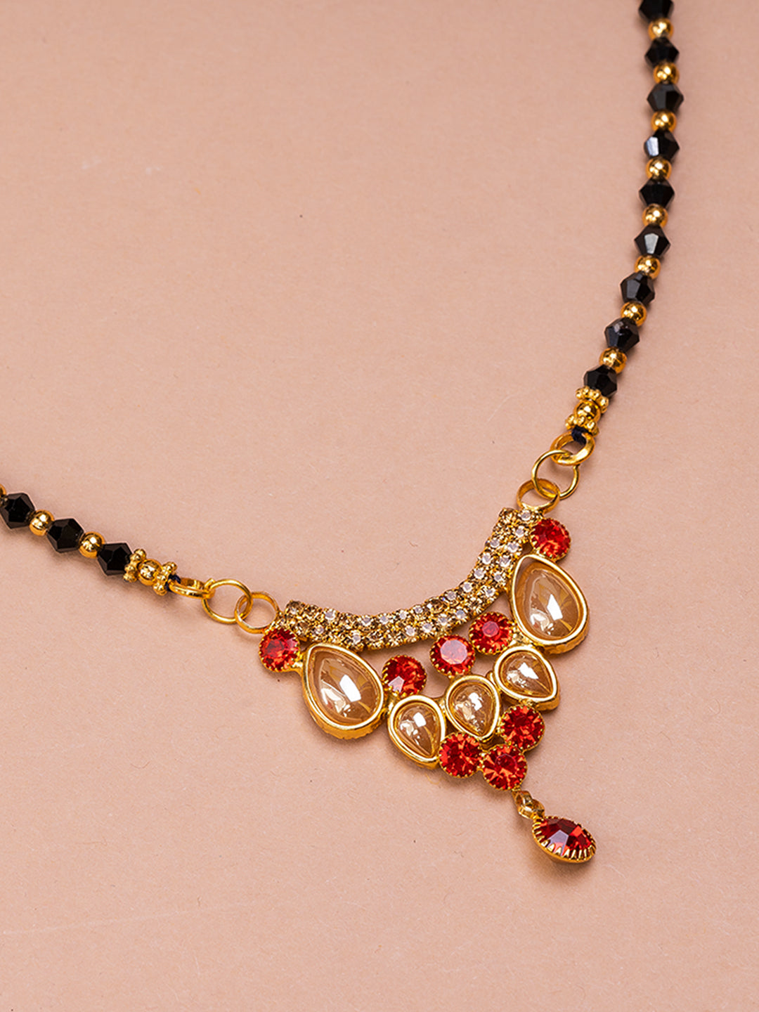 Black & Golden Beads pendant Mangalsutra.