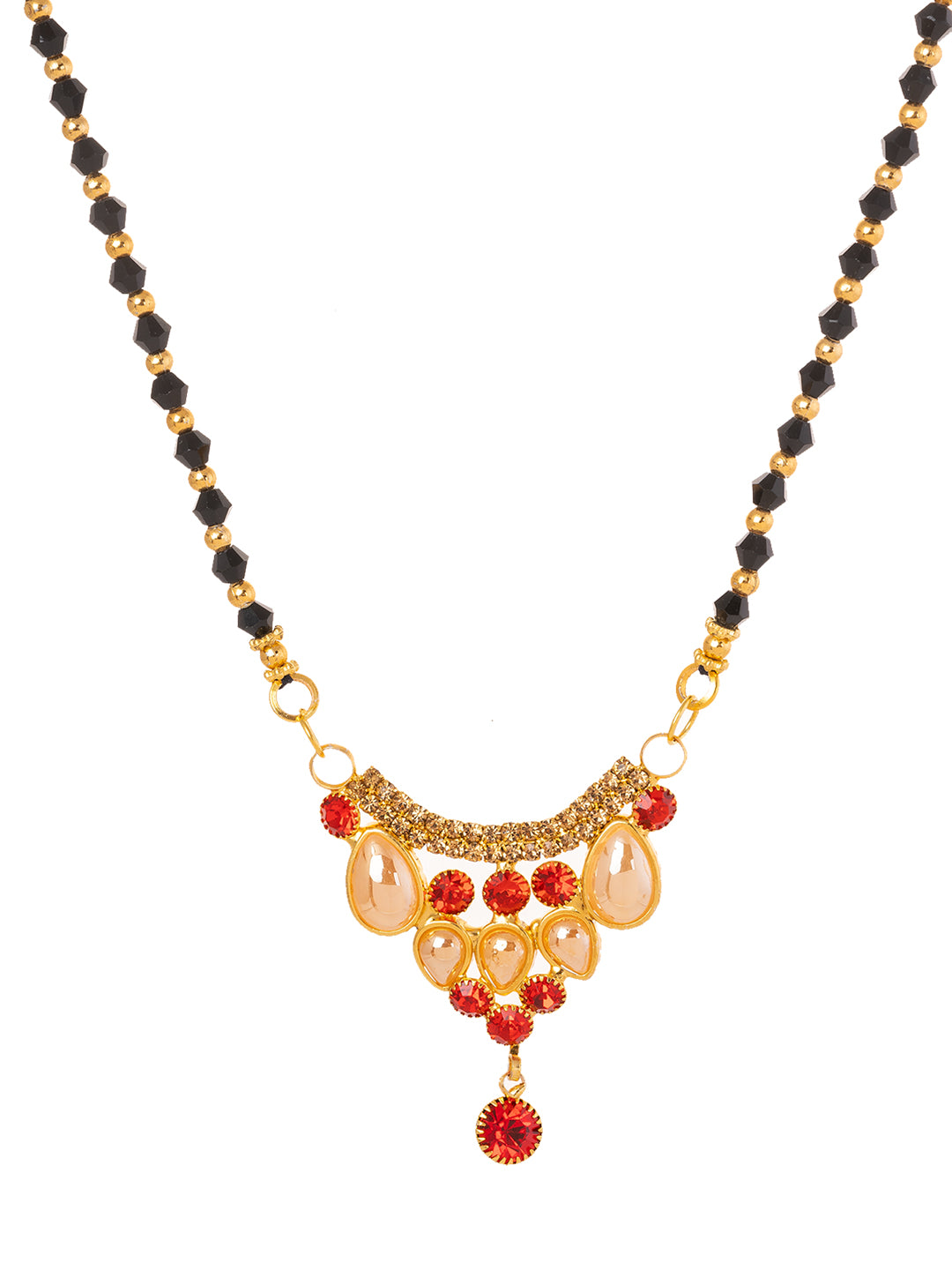 Black & Golden Beads pendant Mangalsutra.