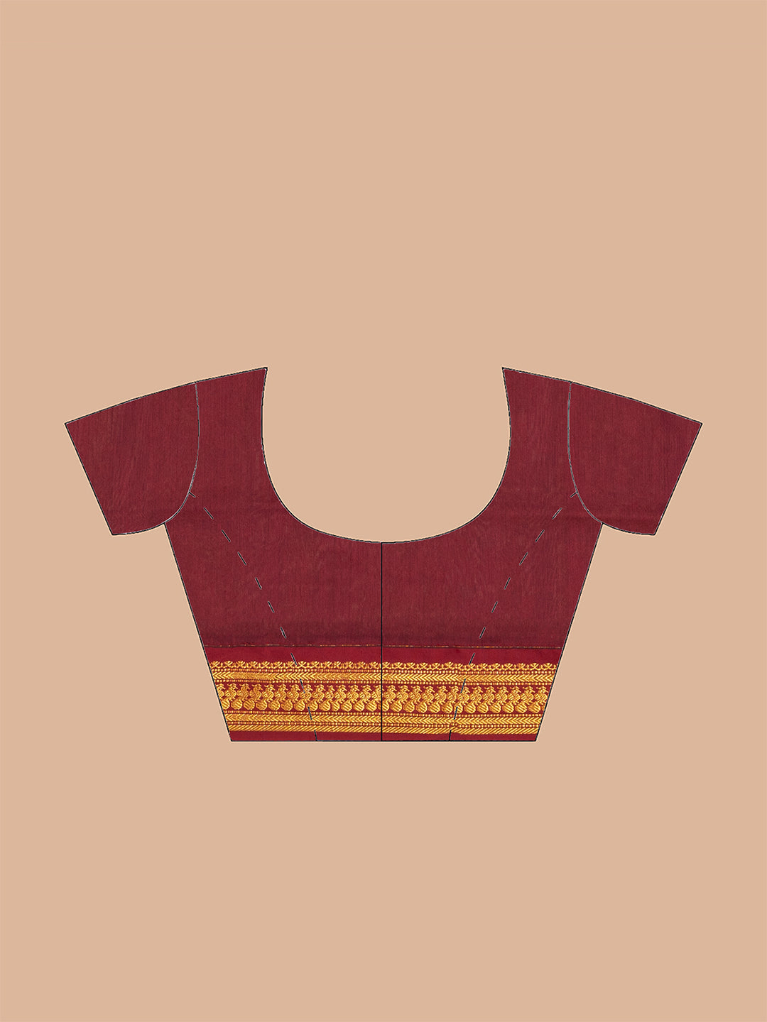 Mustard & Maroon Silk Gadwal Saree