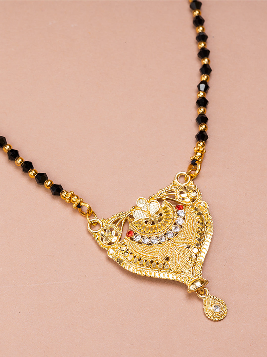 Black & Golden Beads pendant Mangalsutra.