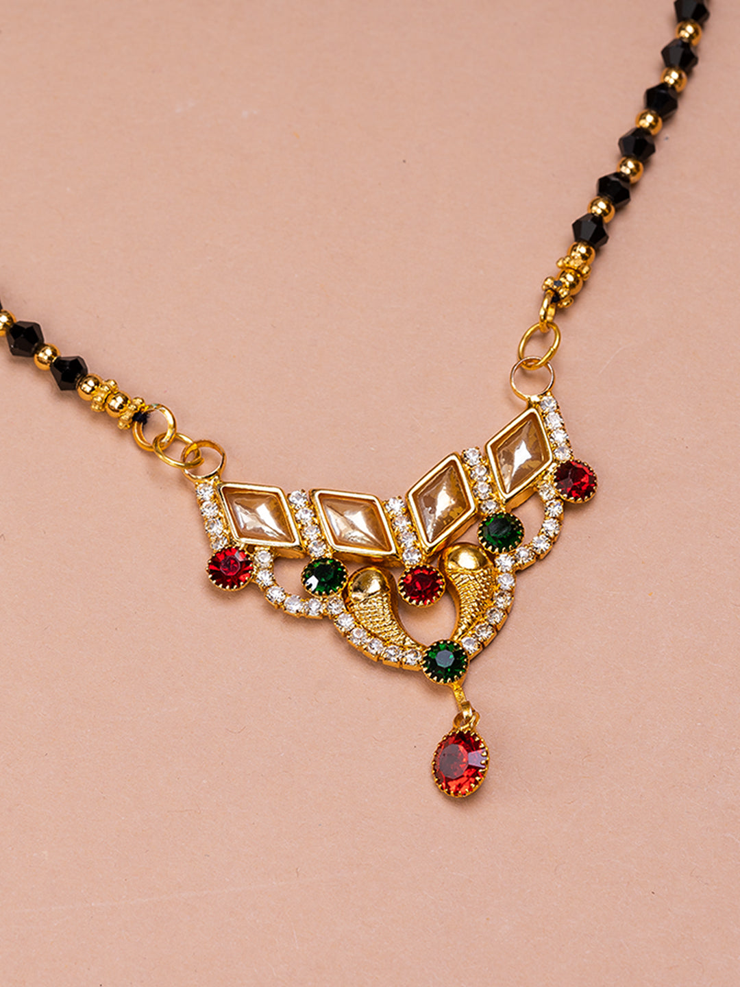 Black & Golden Beads pendant Mangalsutra.