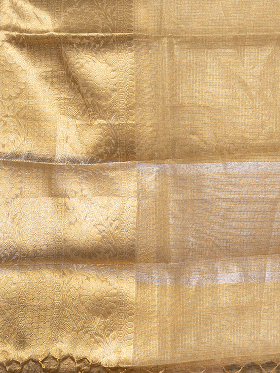 Laa Calcutta Golden zari woven Tissue Banarashi saree for women