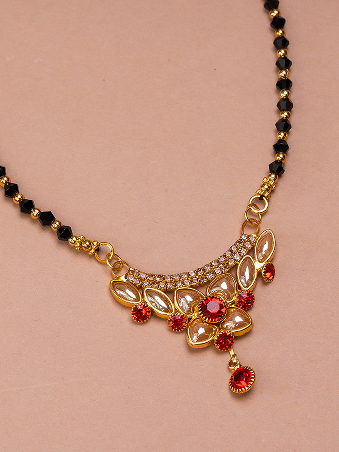 Black & Golden Beads pendant Mangalsutra.