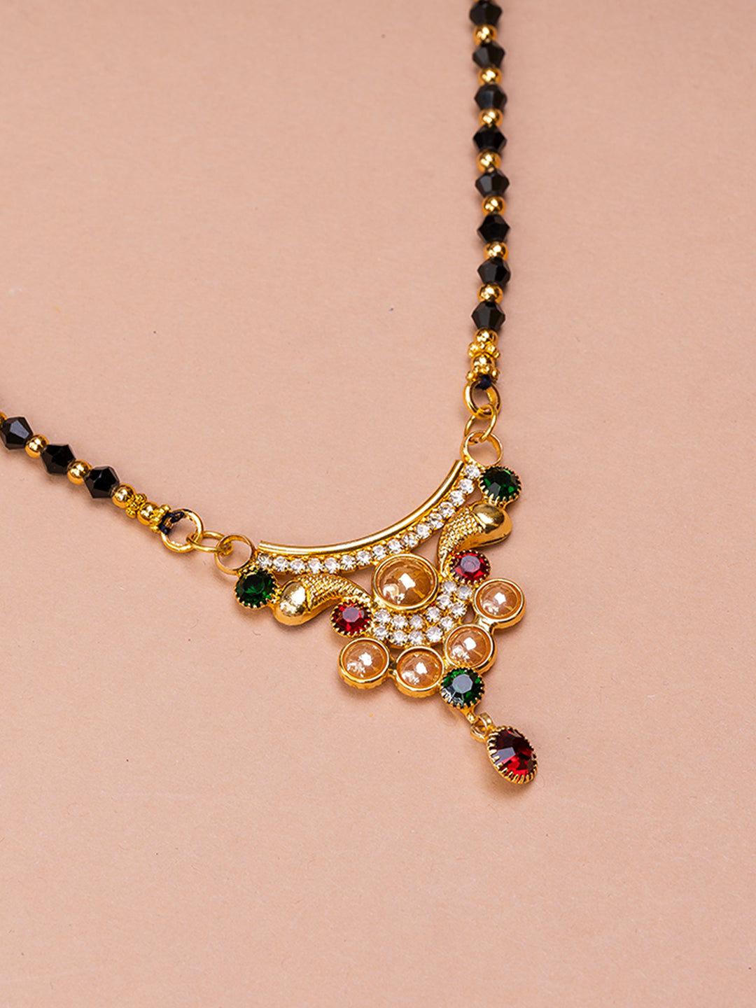 Black & Golden Beads pendant Mangalsutra.