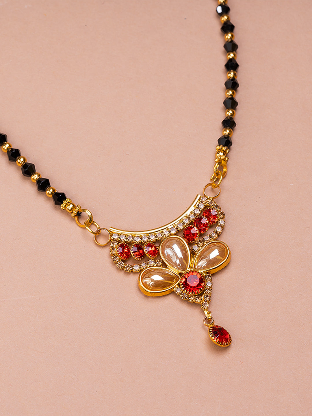 Black & Golden Beads pendant Mangalsutra.