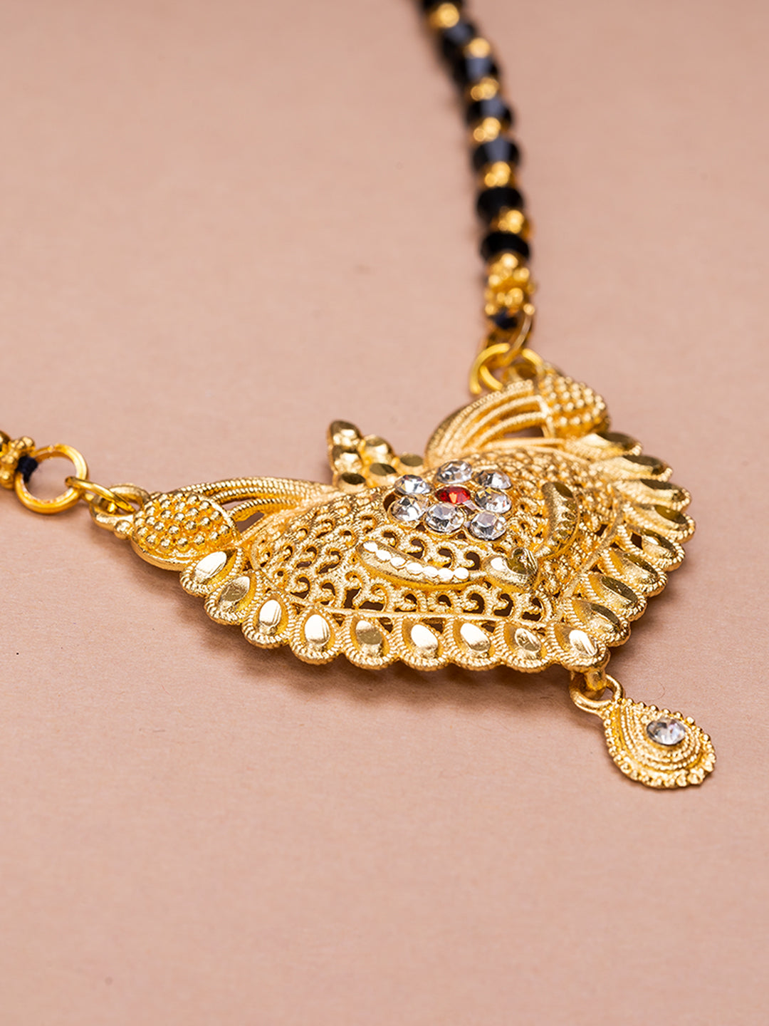 Black & Golden Beads pendant Mangalsutra.