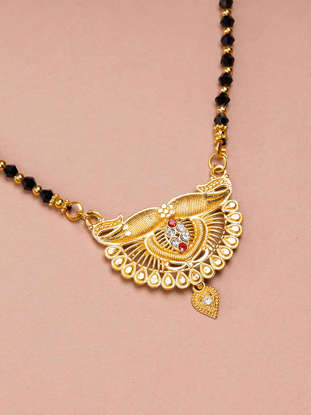 Black & Golden Beads pendant Mangalsutra.