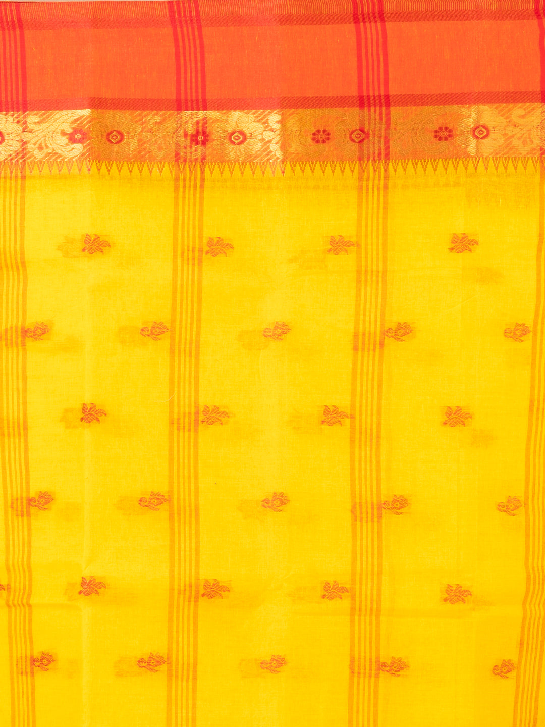 Laa Calcutta Yellow & Red Bengal Taant