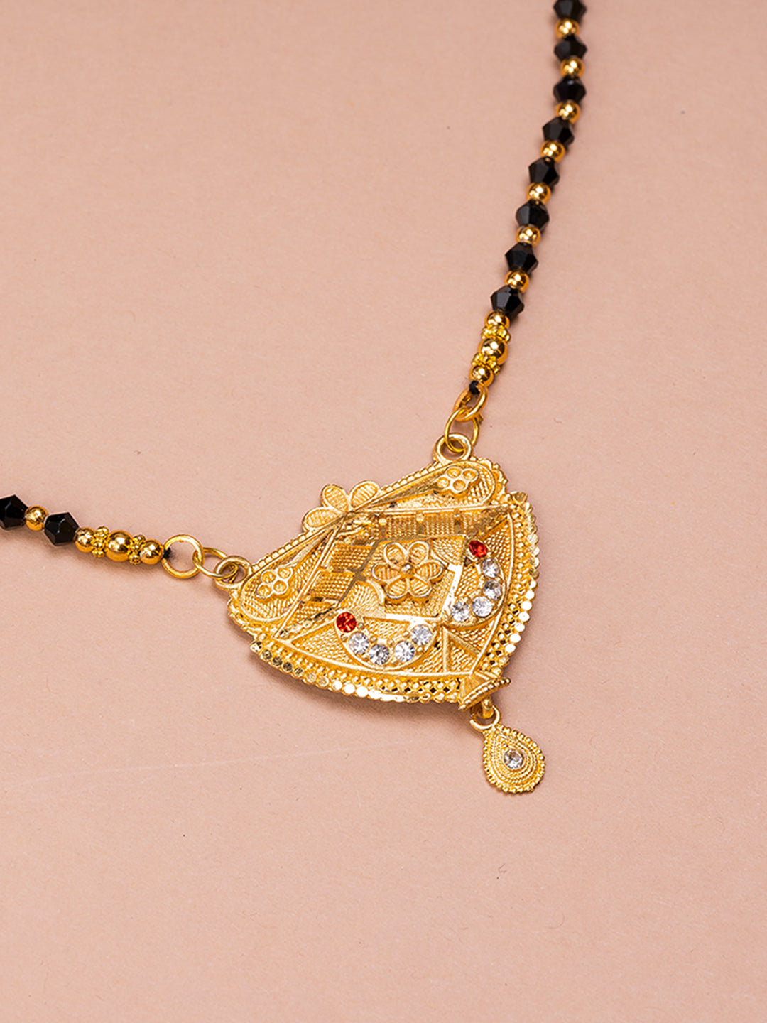 Black & Golden Beads pendant Mangalsutra.