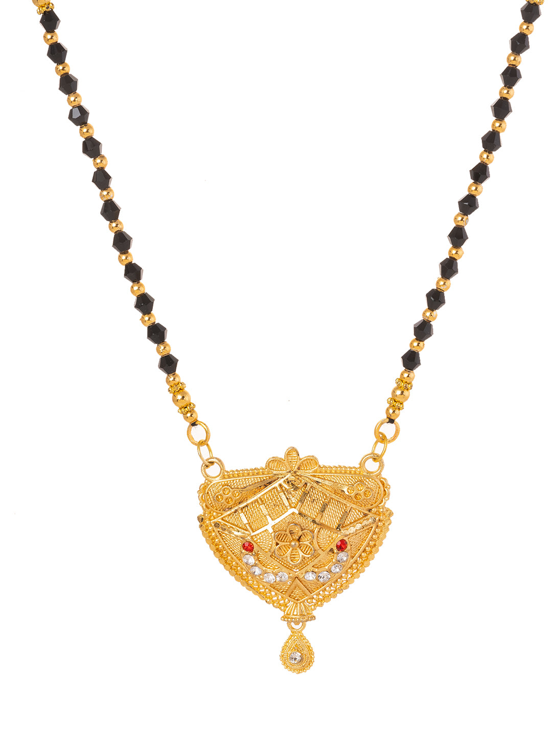 Black & Golden Beads pendant Mangalsutra.