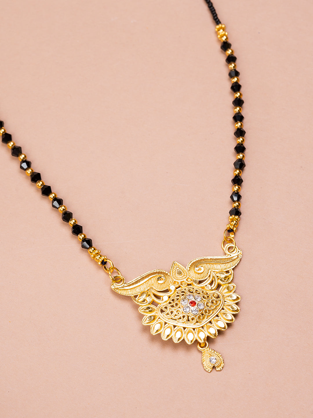 Black & Golden Beads pendant Mangalsutra.