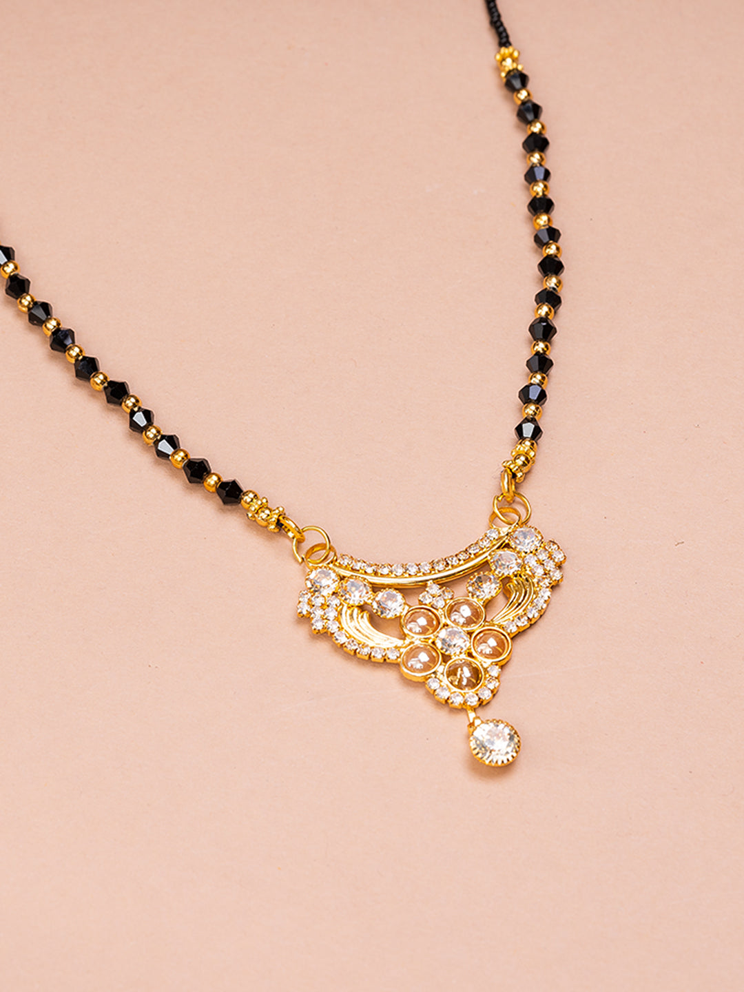 Black & Golden Beads pendant Mangalsutra.