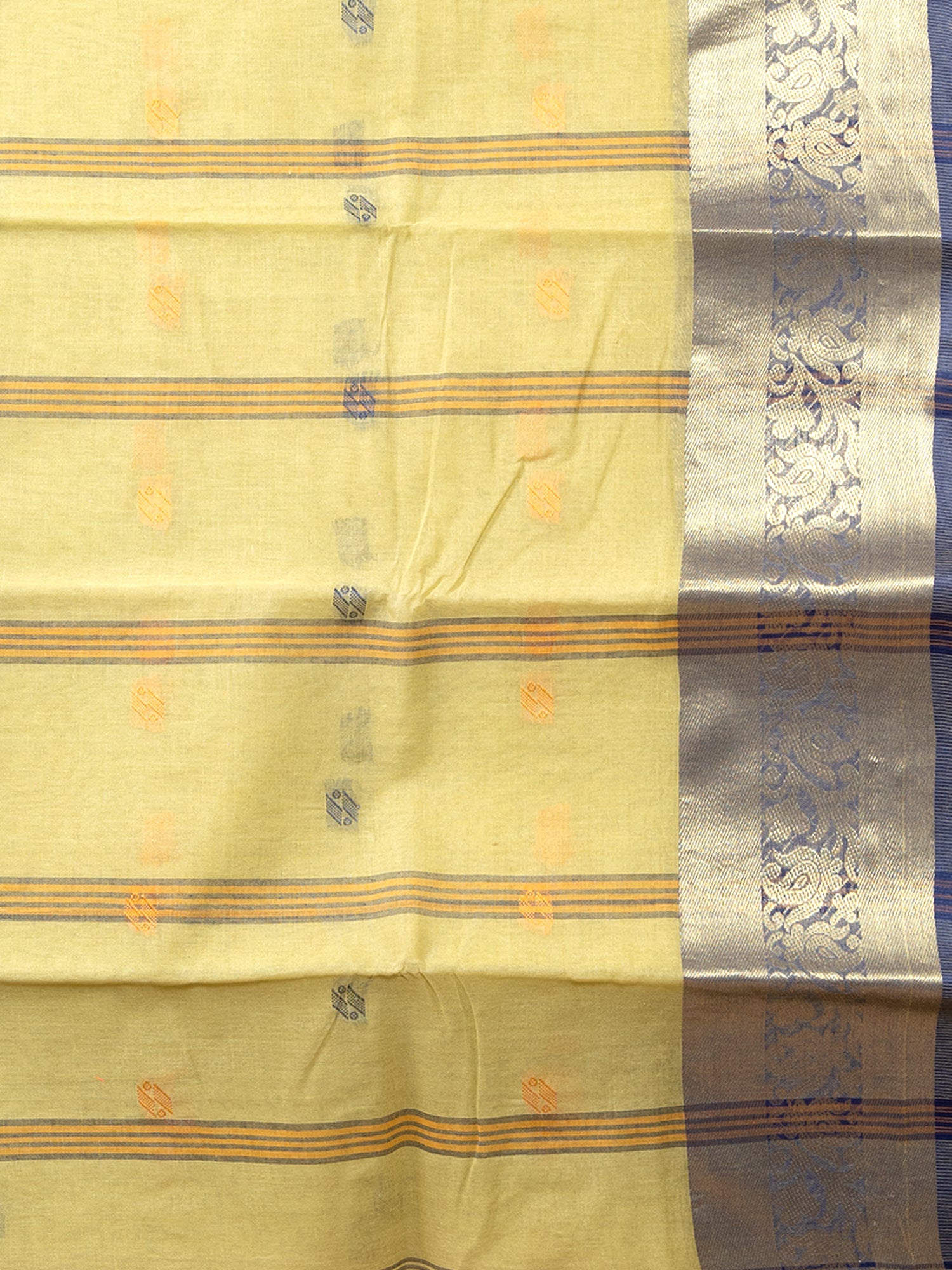Laa Calcutta Green & Multi pure cotton woven design Zari per Taant saree for women