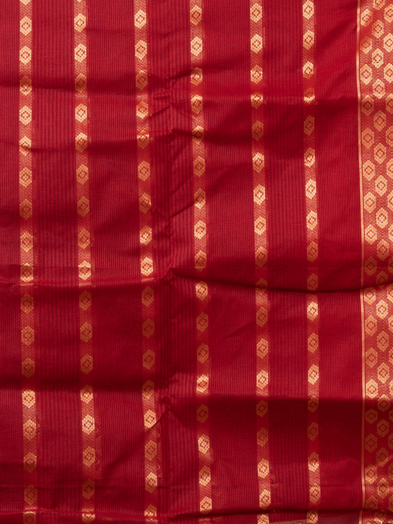 Laa Calcutta Red & Gold pure cotton taant saree for women