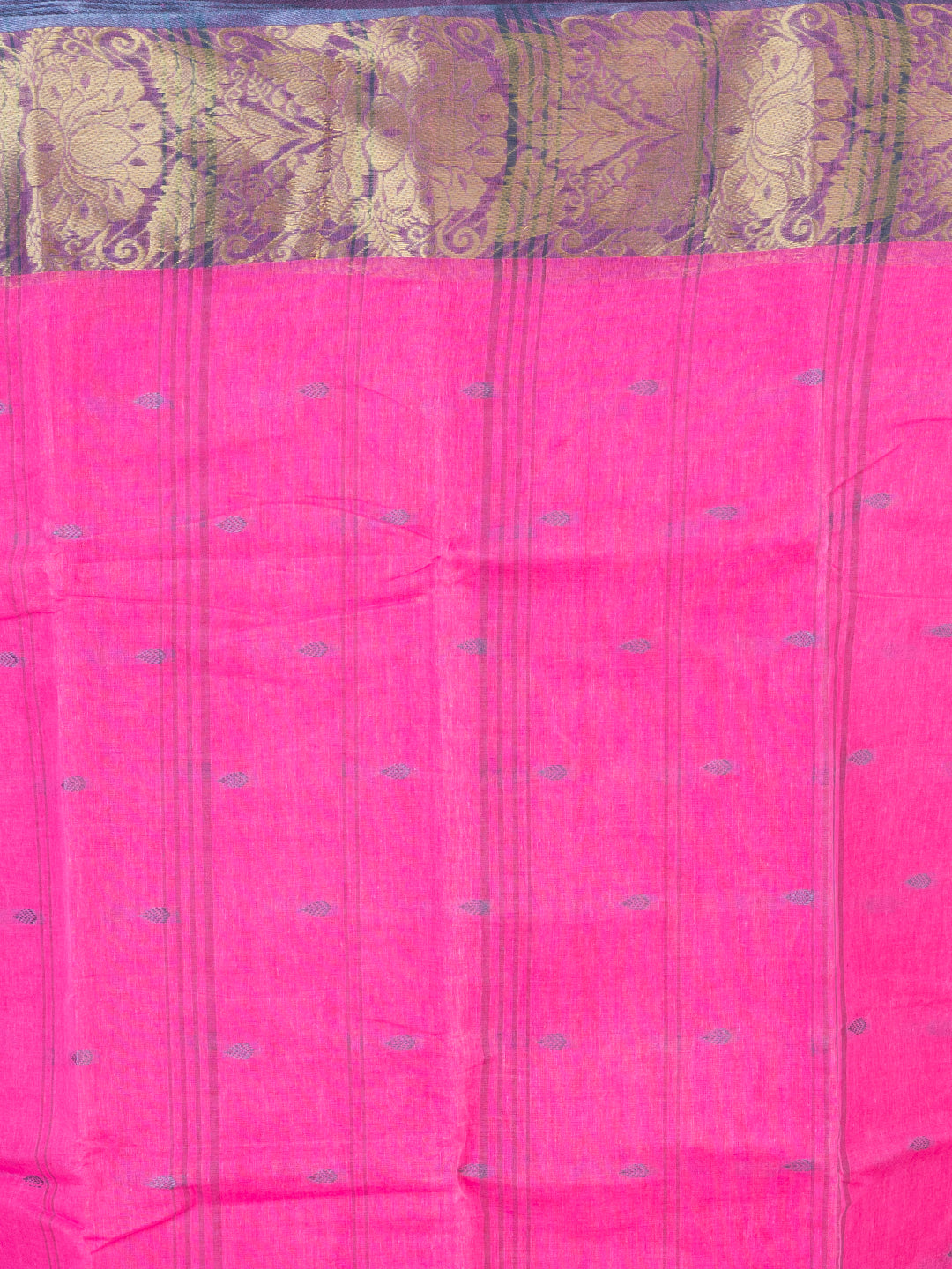 Pink & Purple pure cotton taant saree