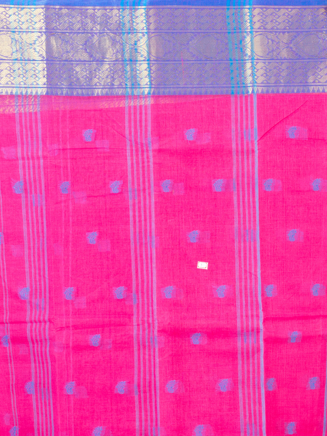 Pink & Blue pure cotton taant saree