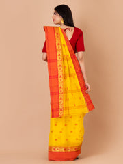 Laa Calcutta Yellow & Red Bengal Taant