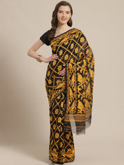 Black & yellow Cotton Jamdani Saree