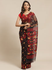 Black & Multi  Jamdani Saree