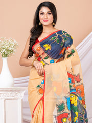 Beige & Multi Hand painted Resham kota saree