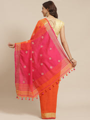 Orange & Pink handloom saree