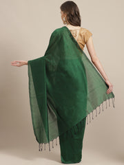 Laa Calcutta Green pure cotton Handloom saree