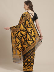 Black & yellow Cotton Jamdani Saree