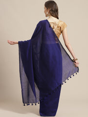 Laa Calcutta Blue pure cotton Handloom saree